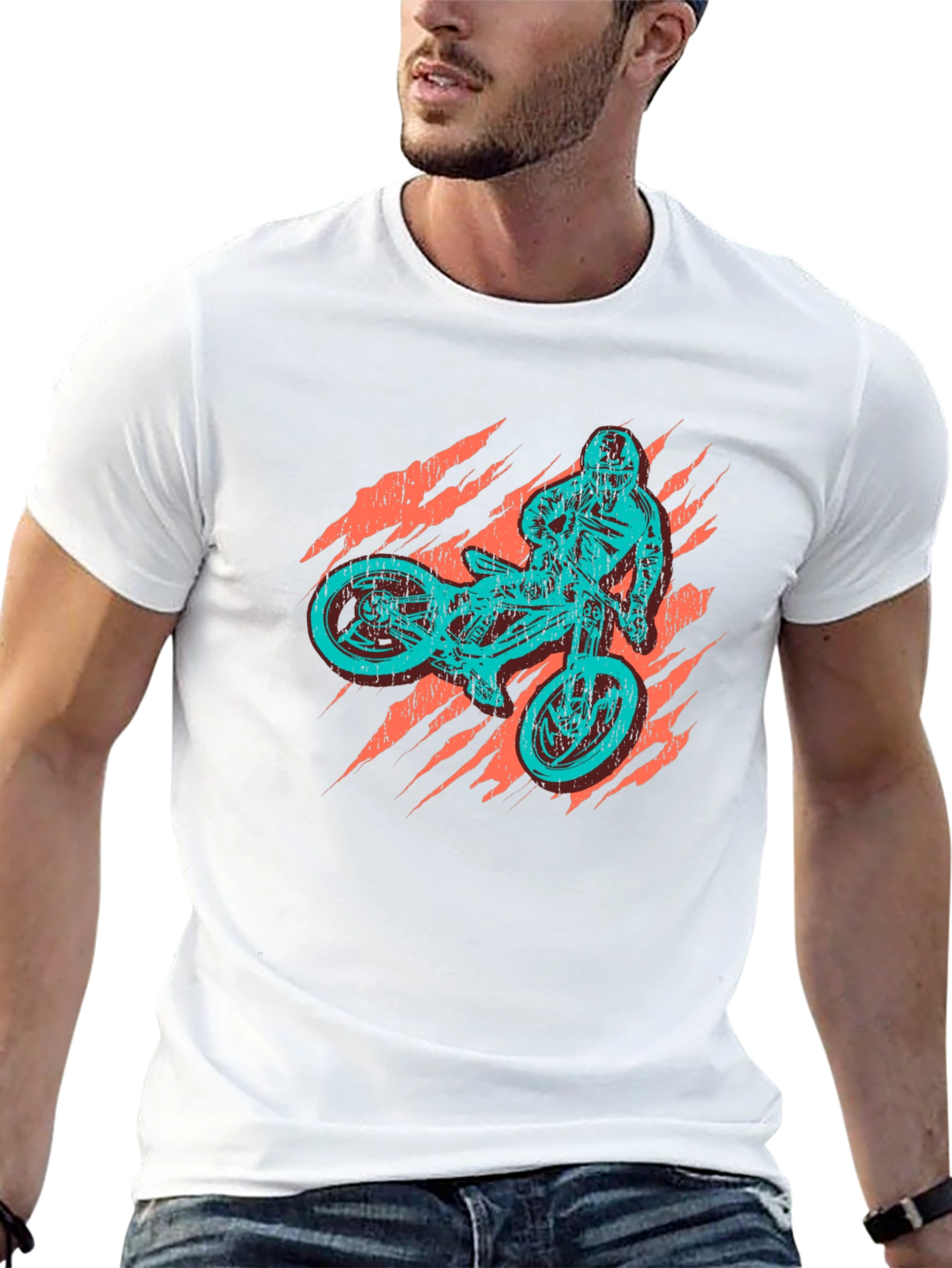 Mens Graphic T-Shirt - Mountain Biker Print