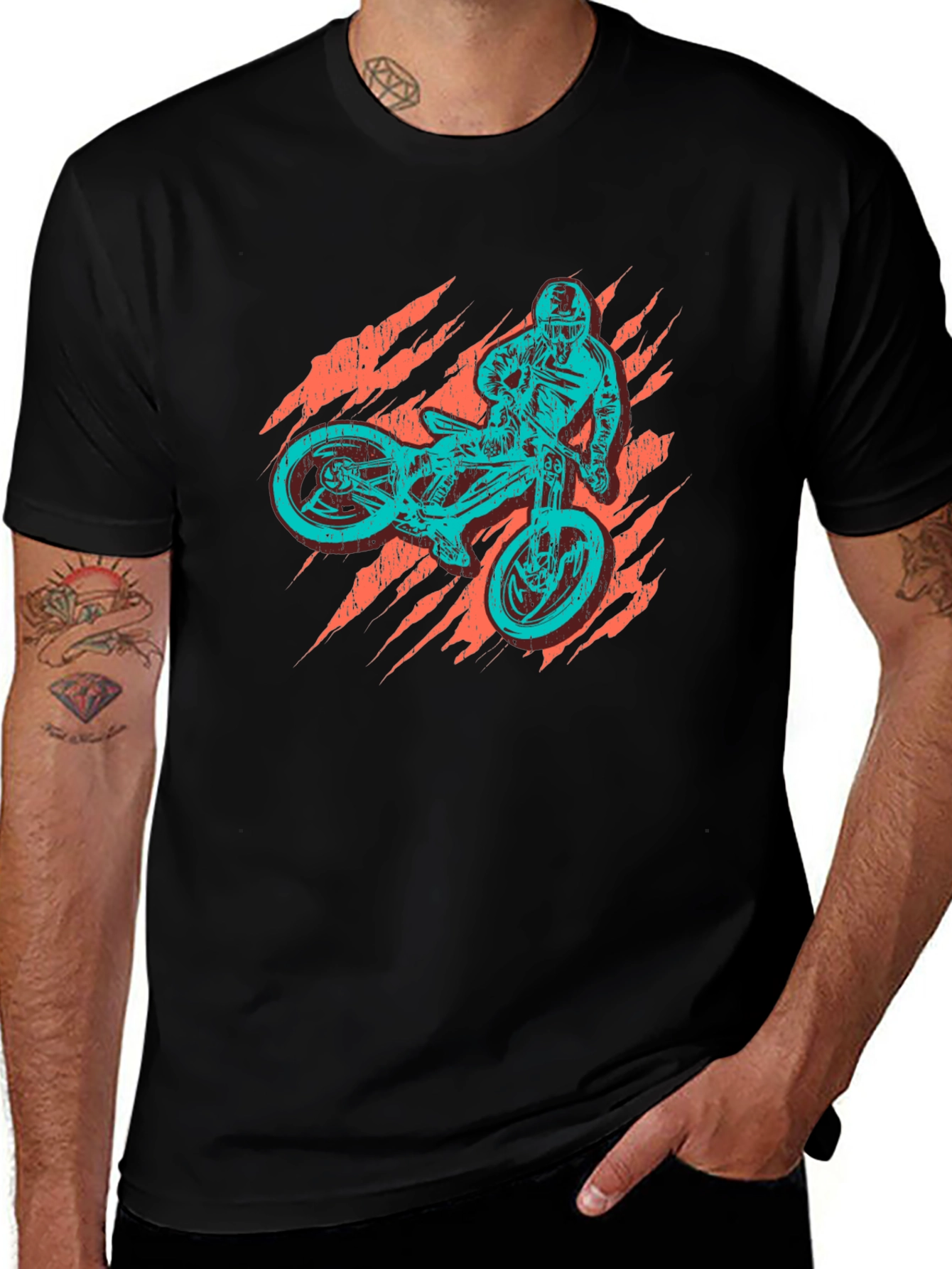 Mens Graphic T-Shirt - Mountain Biker Print