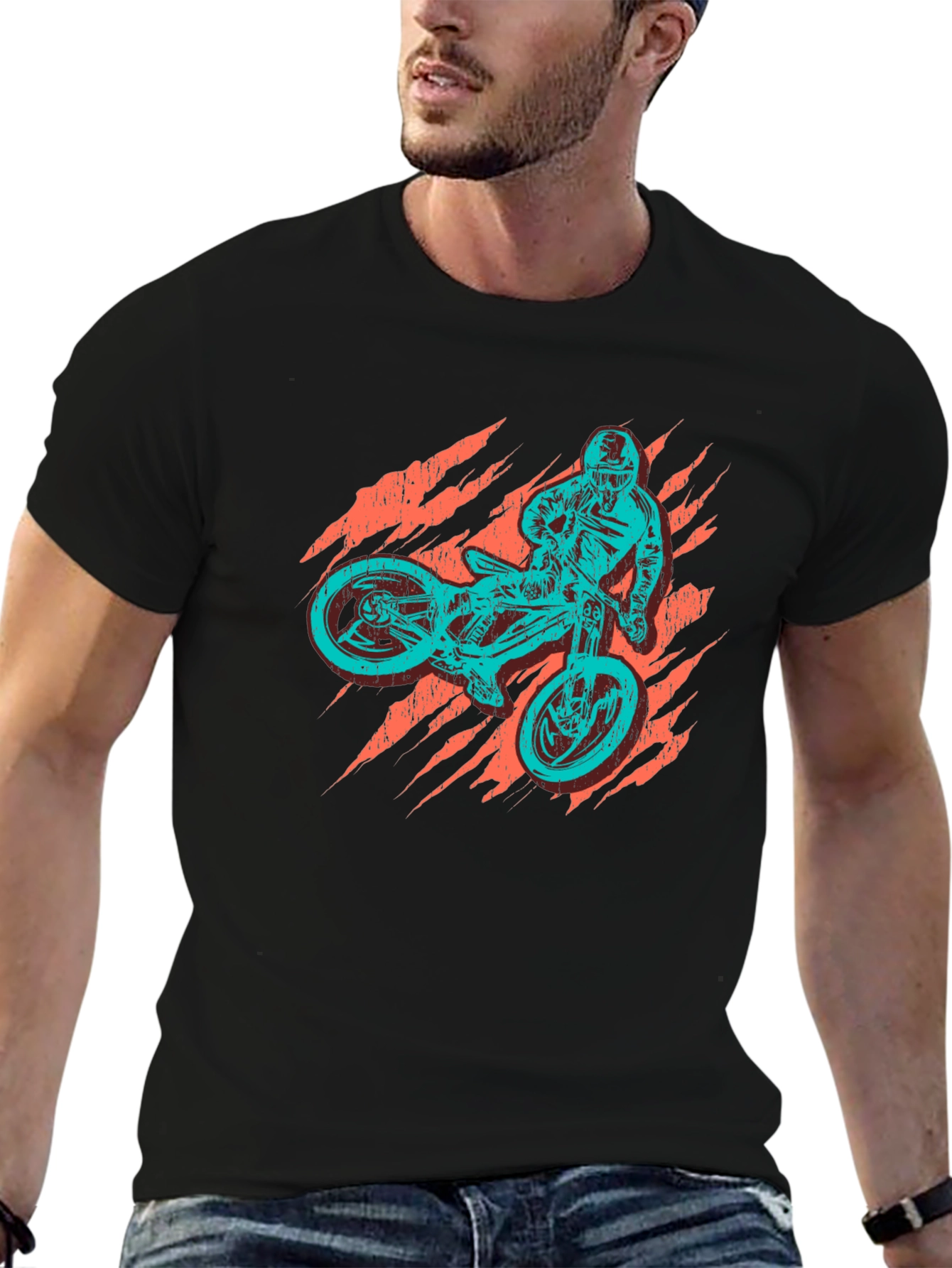 Mens Graphic T-Shirt - Mountain Biker Print