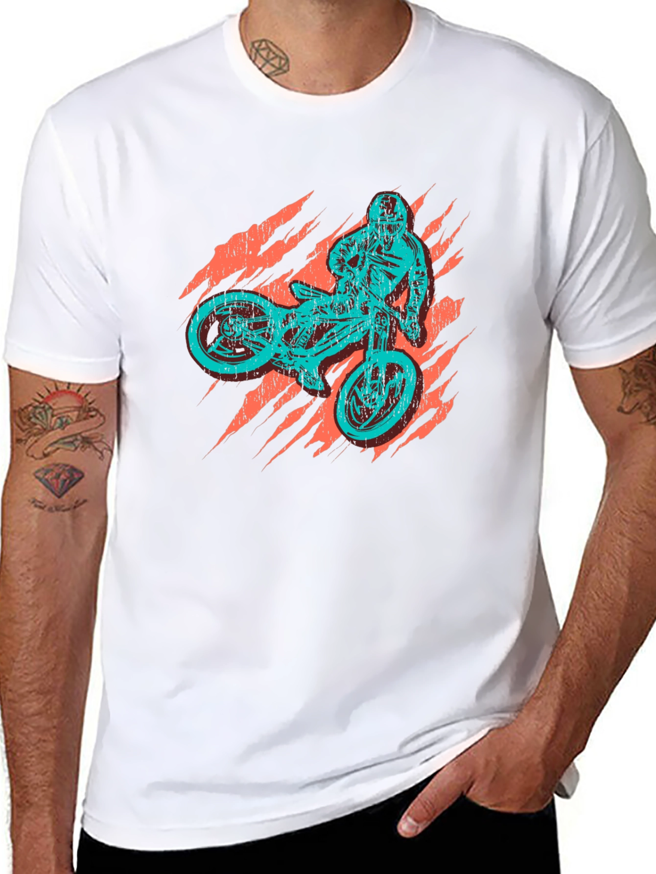 Mens Graphic T-Shirt - Mountain Biker Print