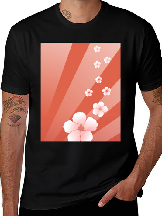 Floral Burst Graphic Tee - Stylish Black Cotton Shirt