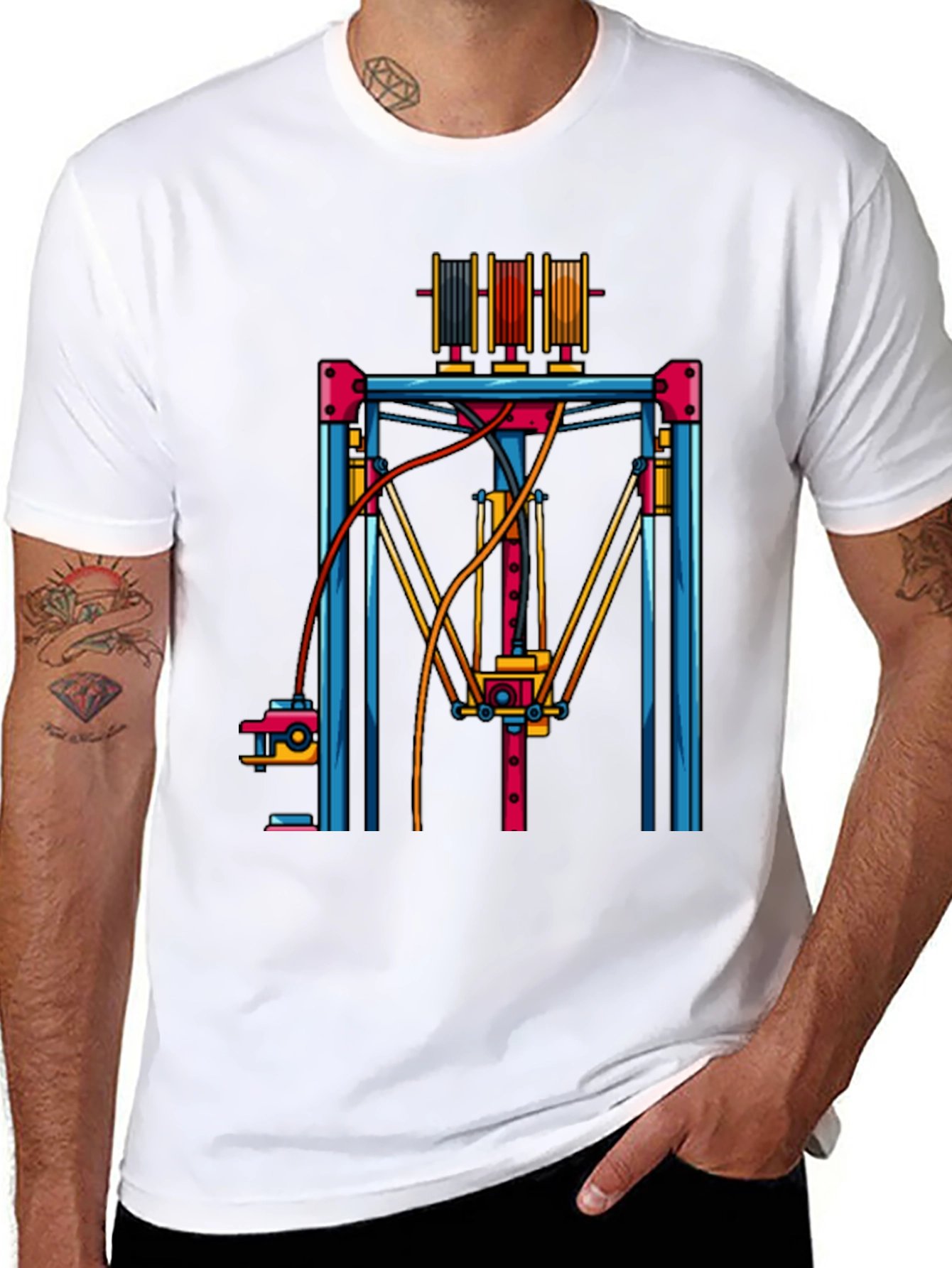 3D Printer Graphic T-Shirt - Black Tee