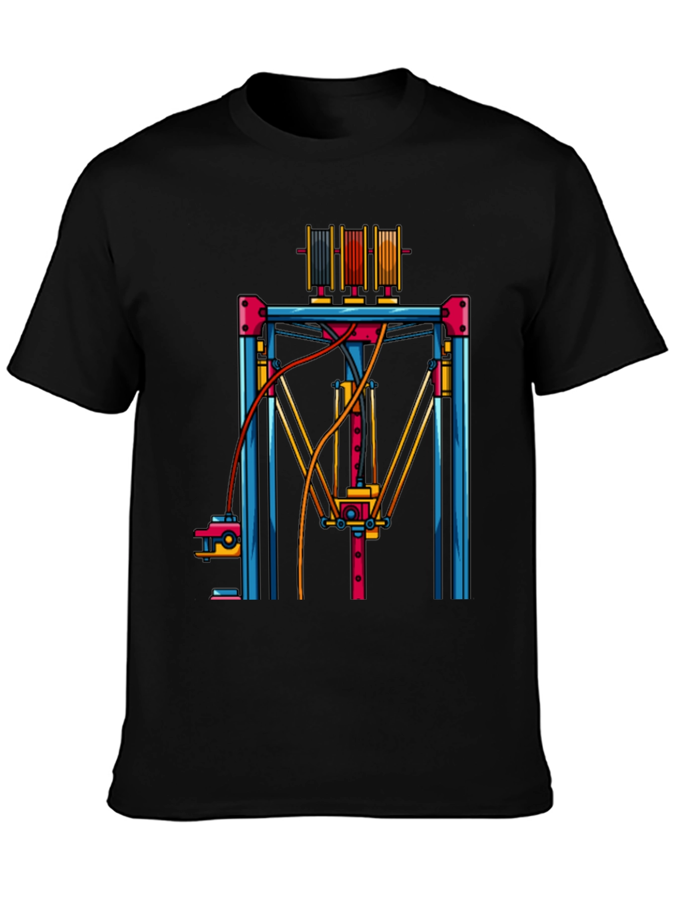 3D Printer Graphic T-Shirt - Black Tee