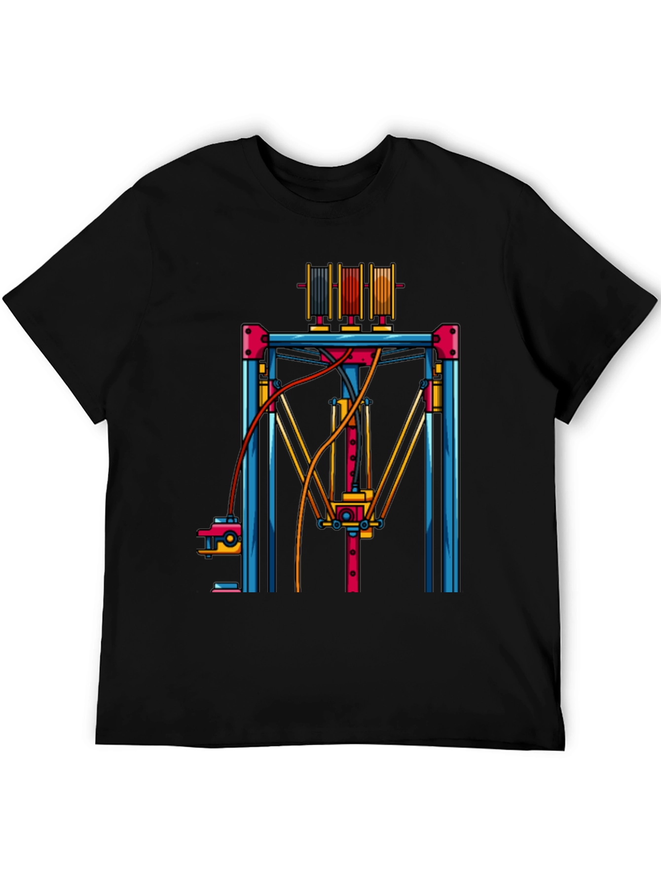 3D Printer Graphic T-Shirt - Black Tee