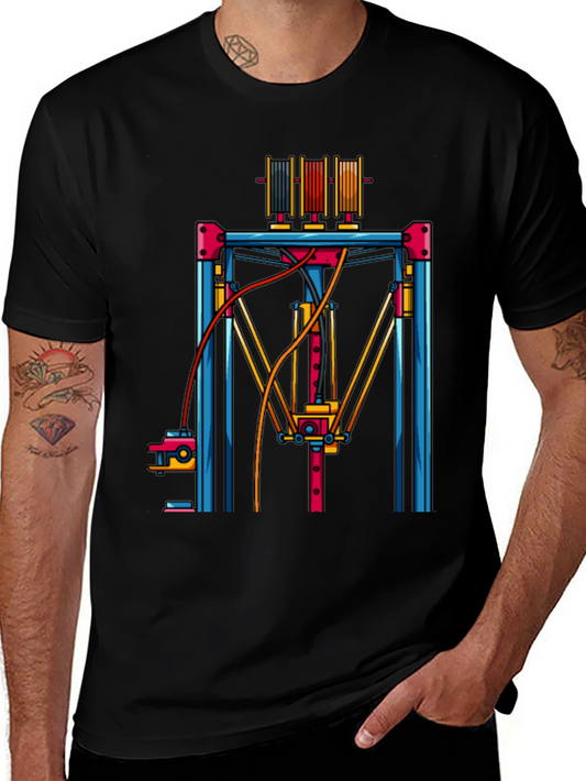 3D Printer Graphic T-Shirt - Black Tee