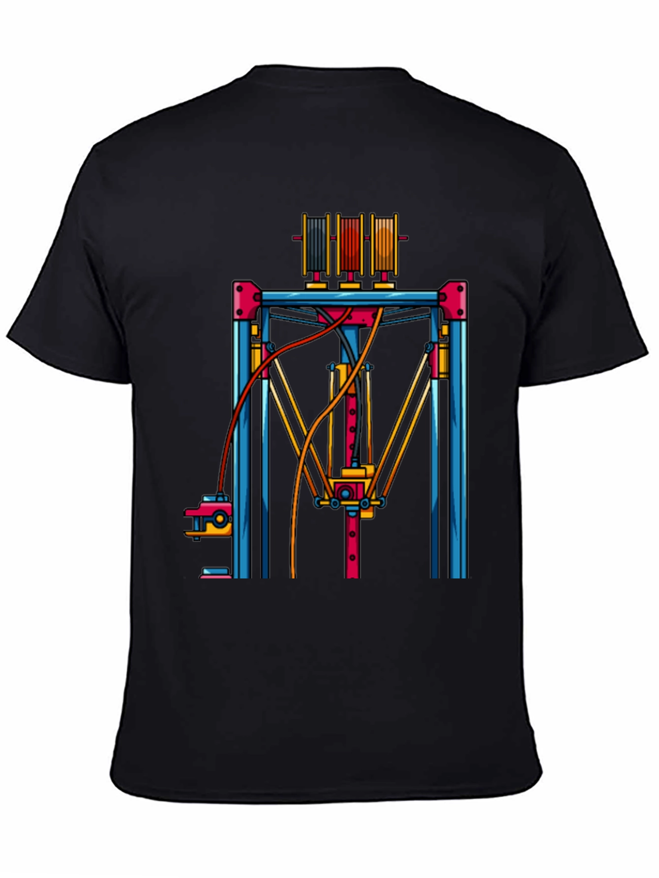 3D Printer Graphic T-Shirt - Black Tee