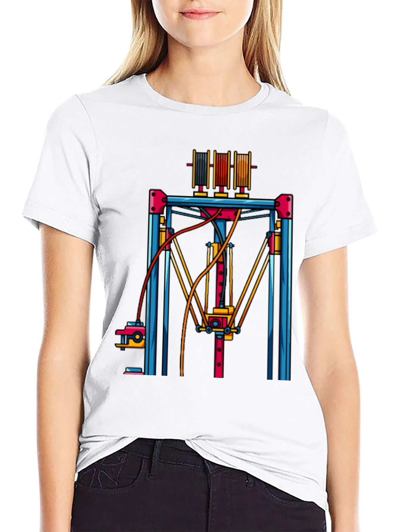 3D Printer Graphic T-Shirt - Black Tee