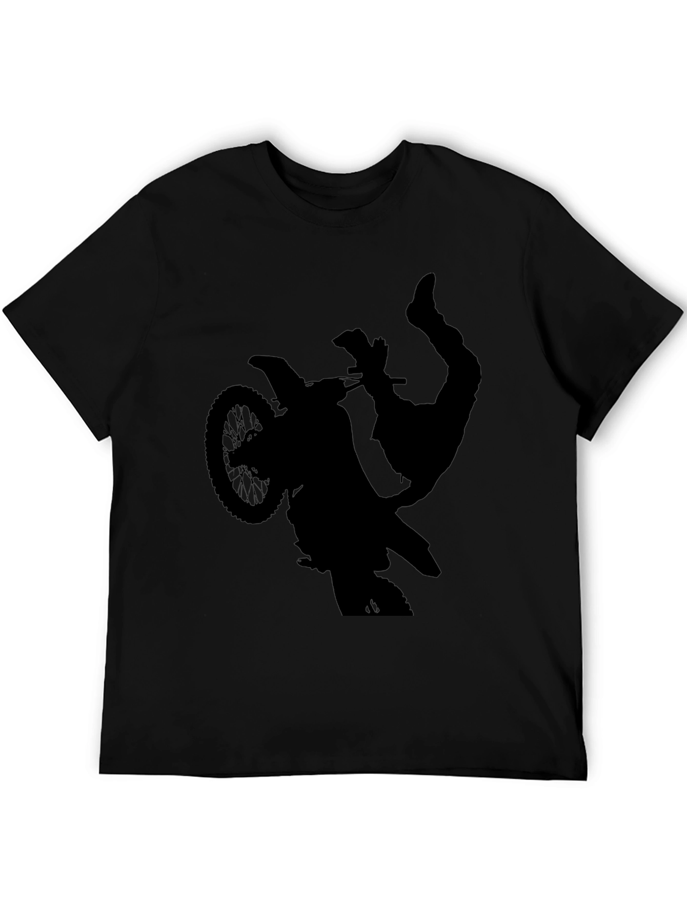 Black Silhouette Motocross Stunt T-Shirt