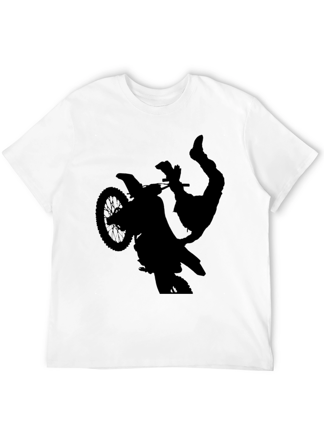 Black Silhouette Motocross Stunt T-Shirt