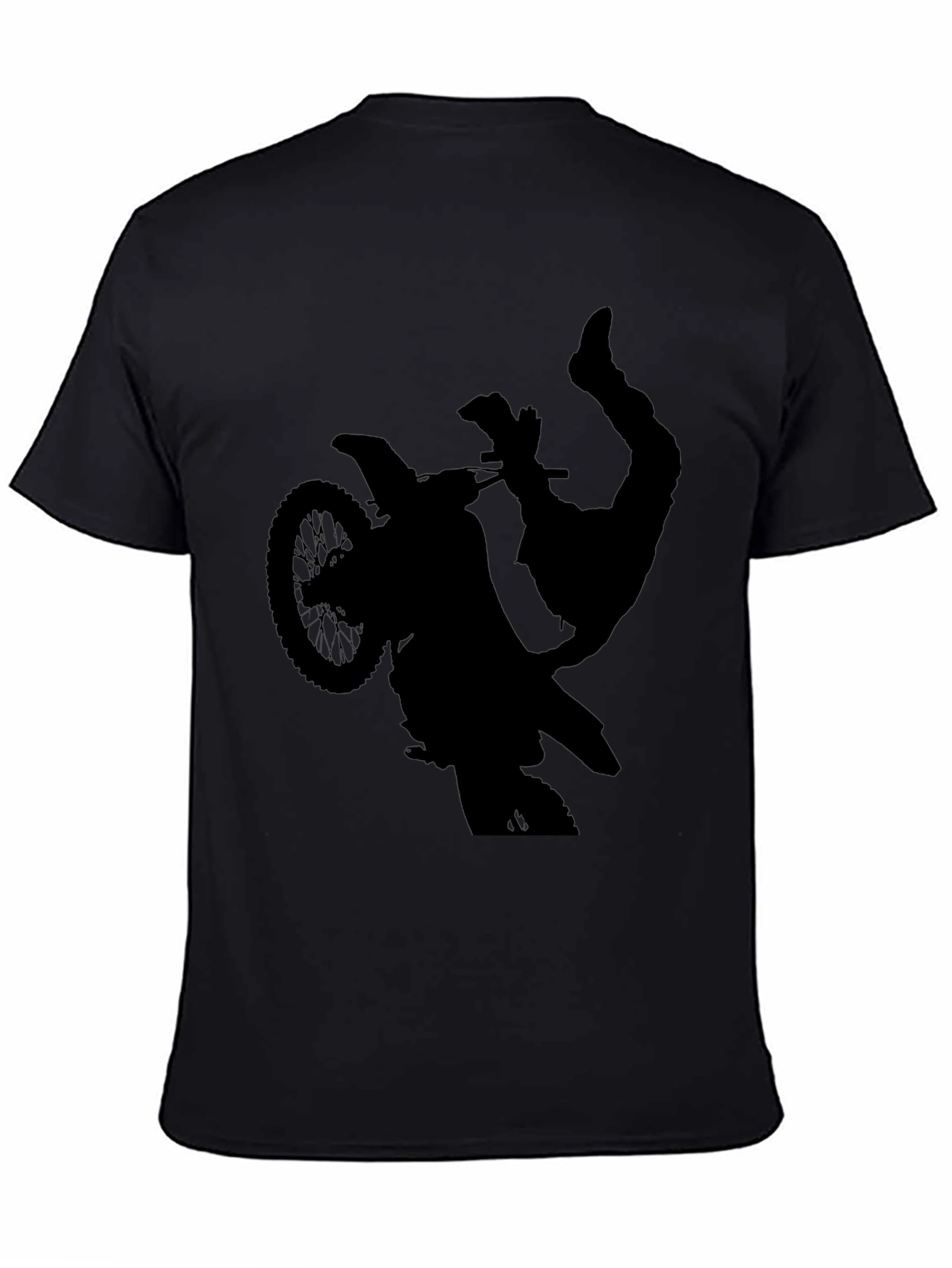 Black Silhouette Motocross Stunt T-Shirt