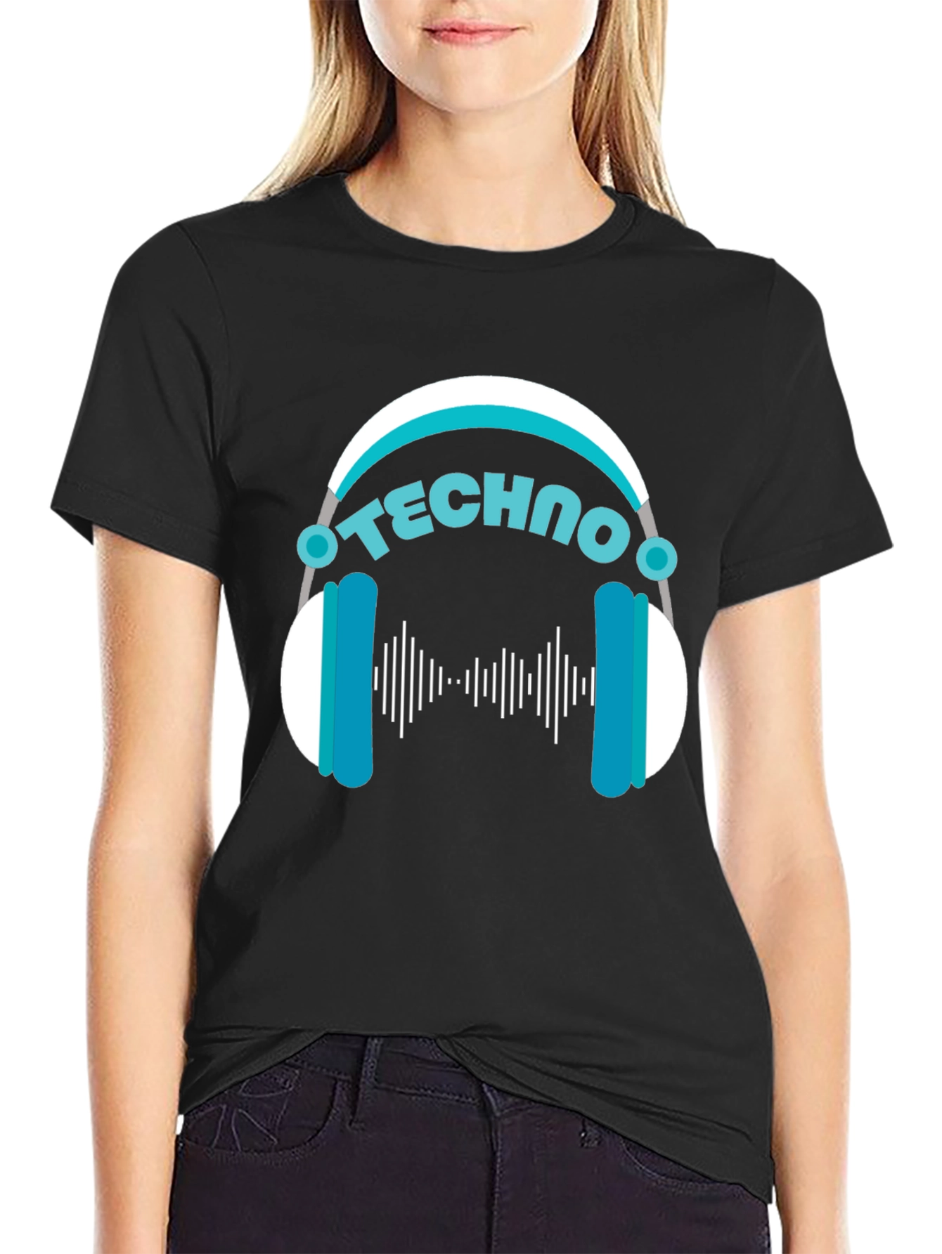 Techno Music T-Shirt - DJ Headphone Design