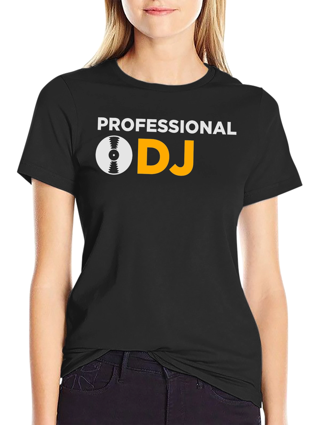 Professional DJ Graphic Tee - Black Cotton