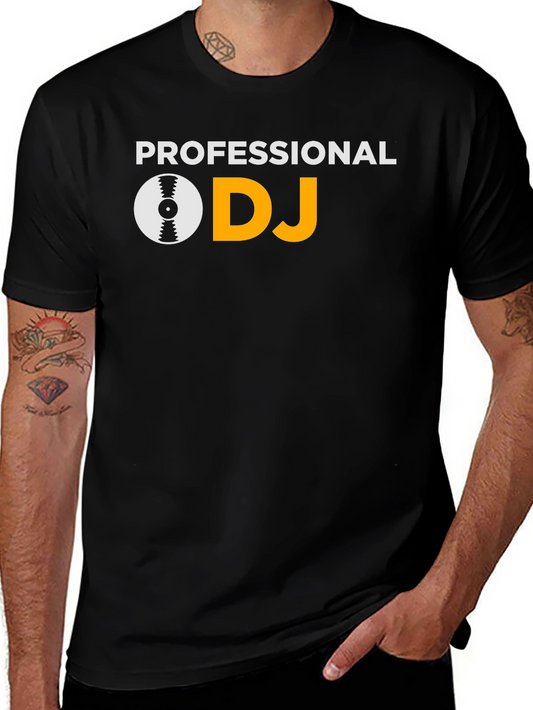 Professional DJ Graphic Tee - Black Cotton
