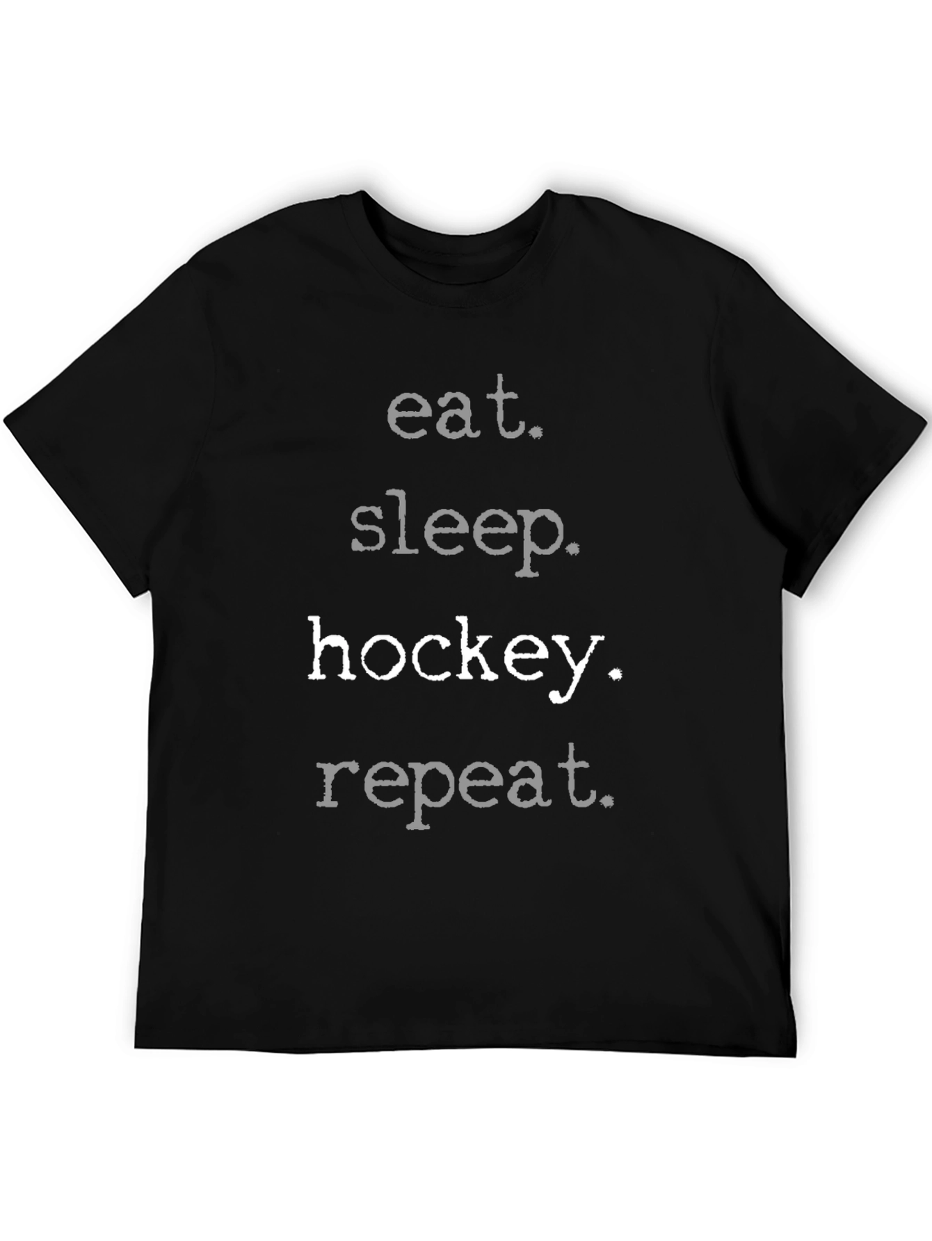 Eat Sleep Hockey Repeat Black T-Shirt