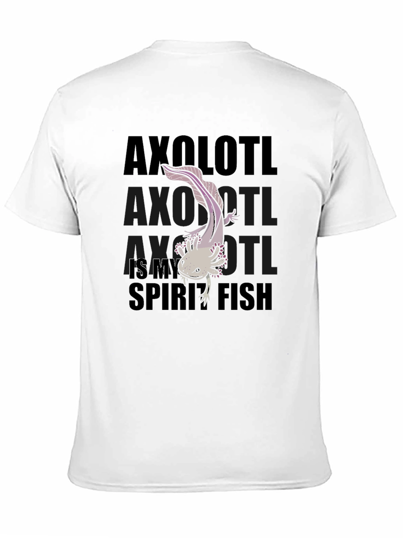 Axolotl Spirit Fish Black Graphic T-Shirt