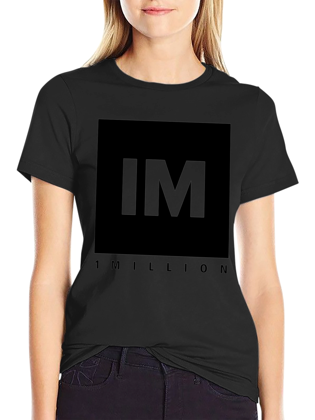 IM 1 Million Black T-Shirt - Stylish Graphic Tee