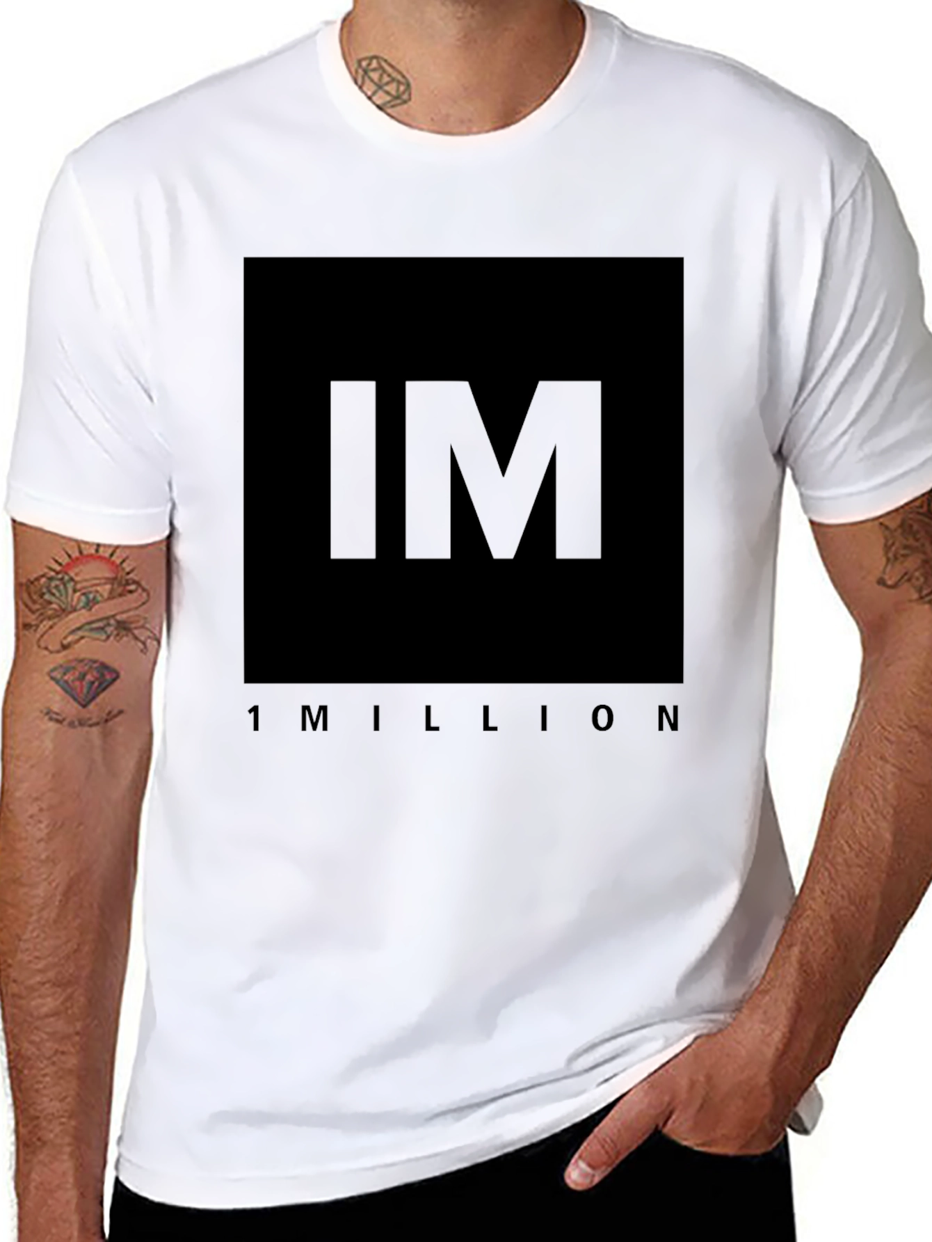 IM 1 Million Black T-Shirt - Stylish Graphic Tee