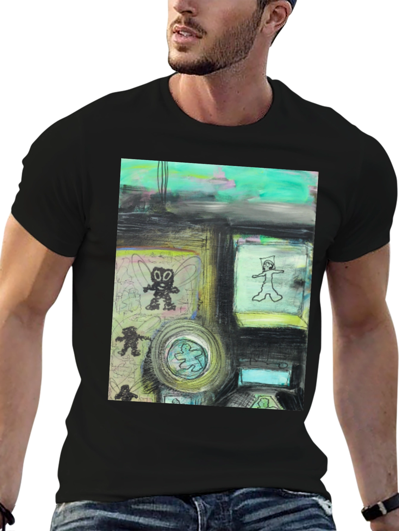 Artistic Graphic Print T-Shirt