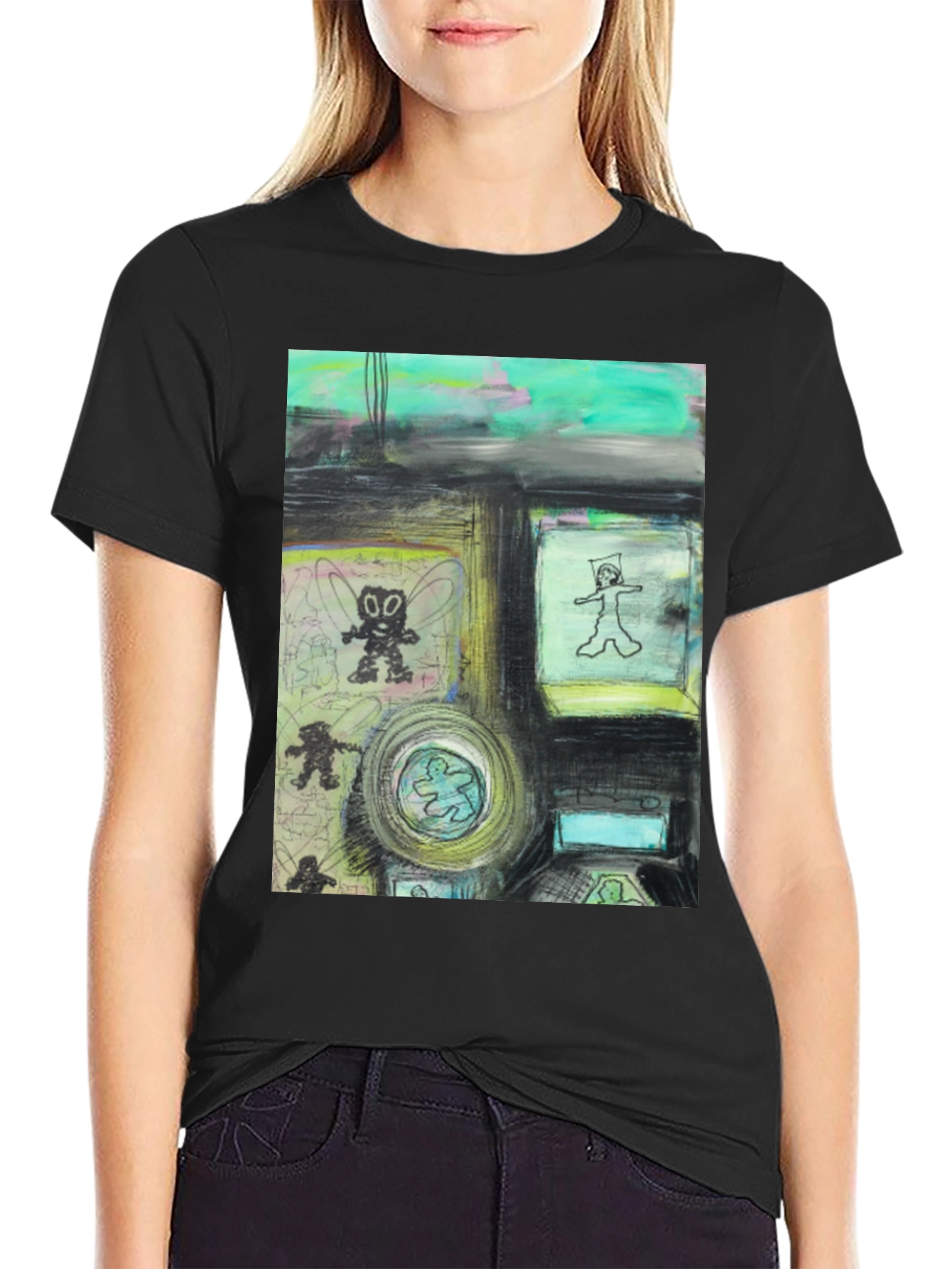 Artistic Graphic Print T-Shirt