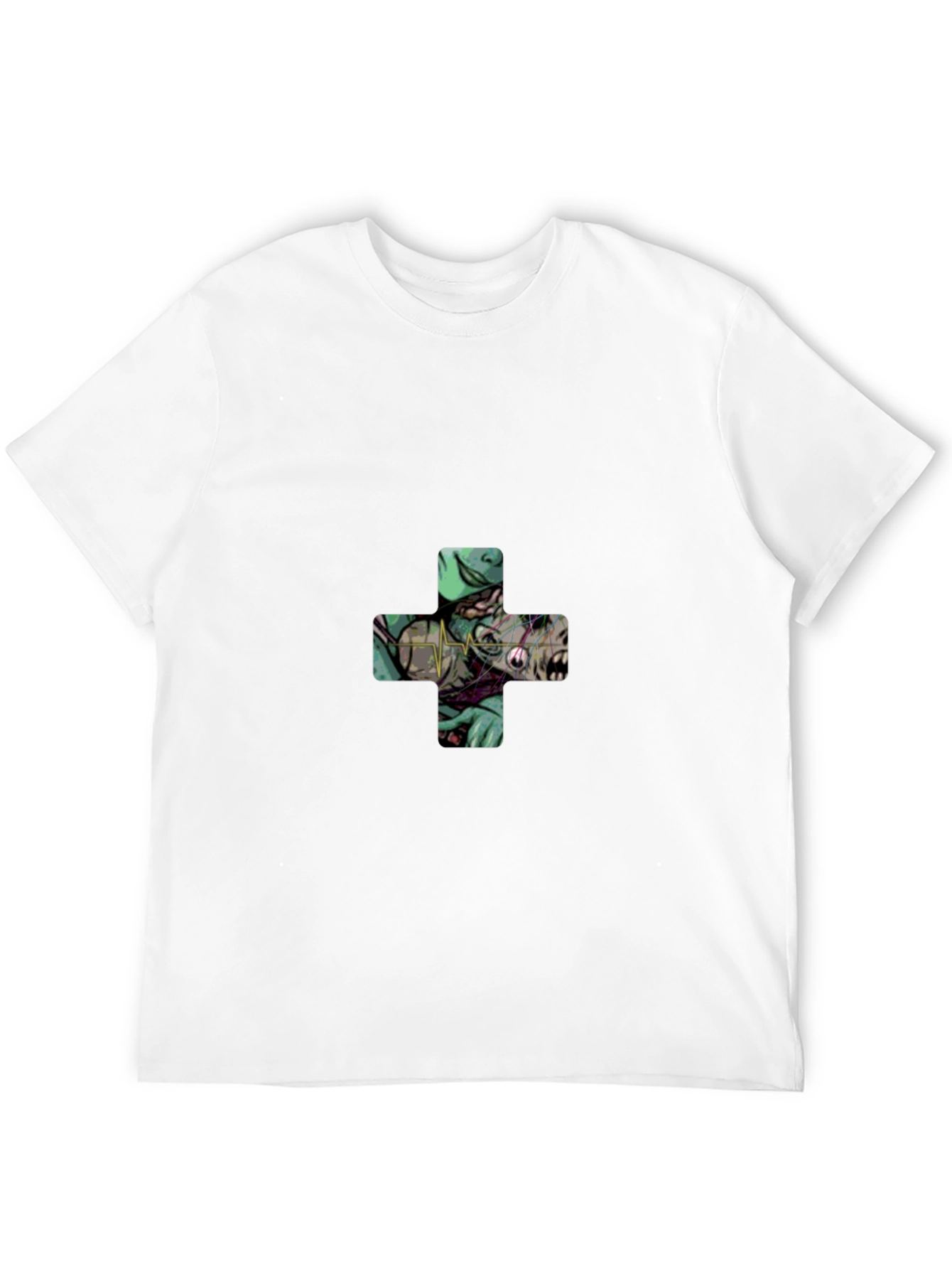 Zombie Nurse Plus Sign Black Graphic Tee