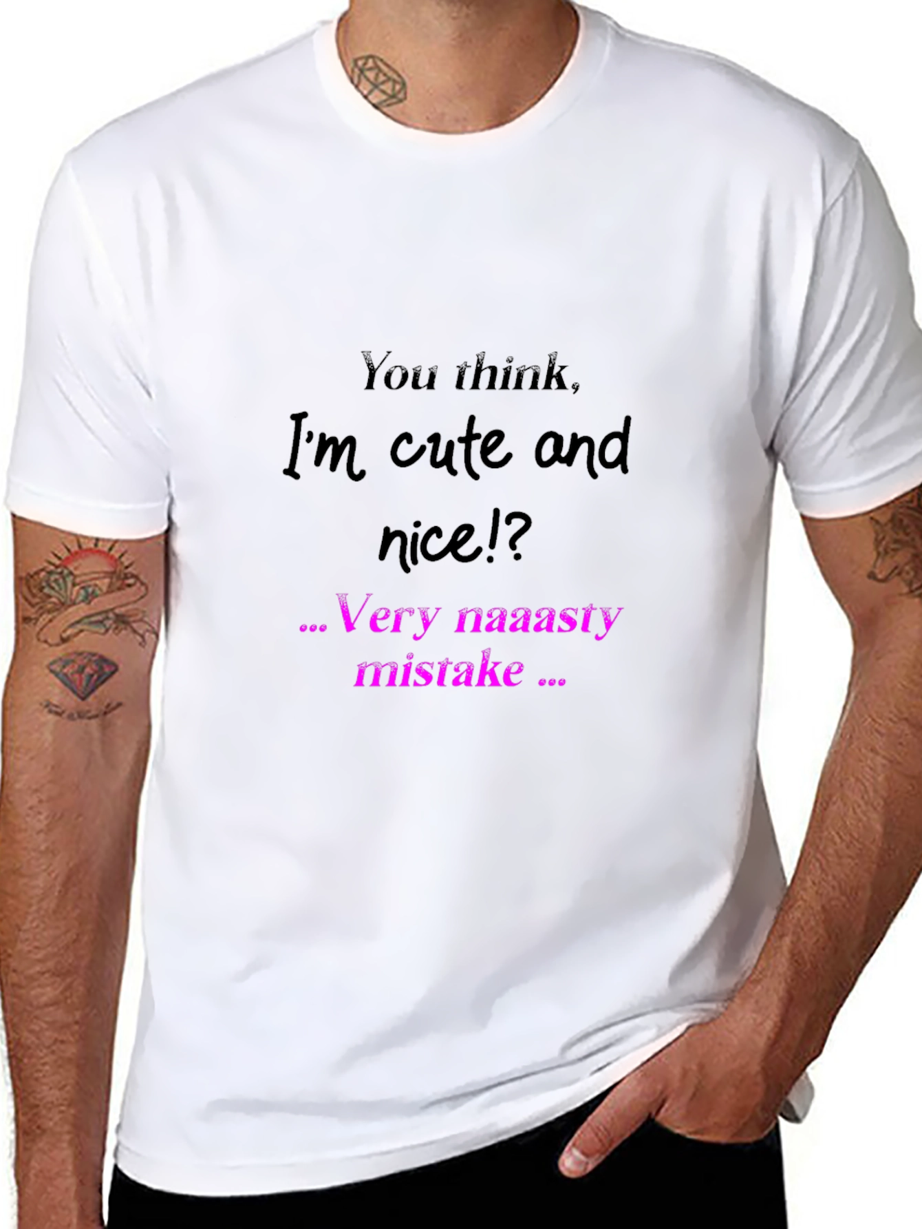Edgy Graphic Tee: Very naaasty mistake Black Shirt
