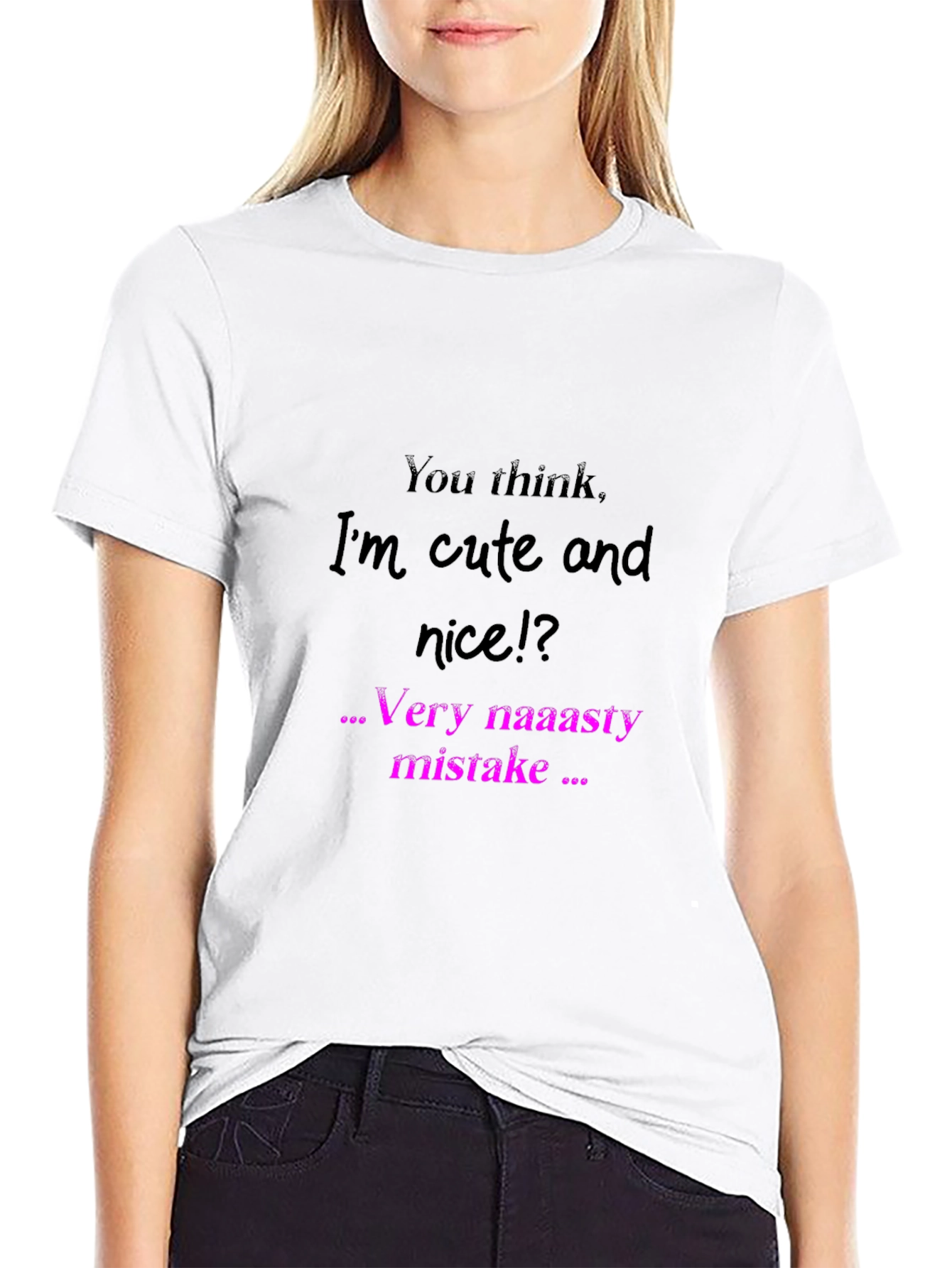 Edgy Graphic Tee: Very naaasty mistake Black Shirt