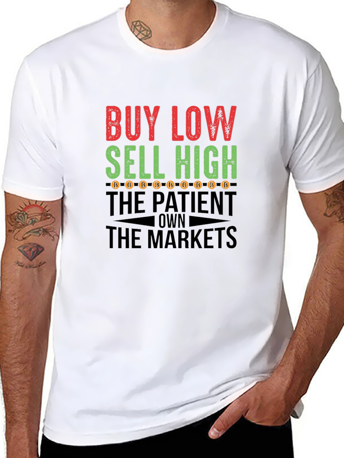Buy Low Sell High Bitcoin T-Shirt Crypto Traders Tee