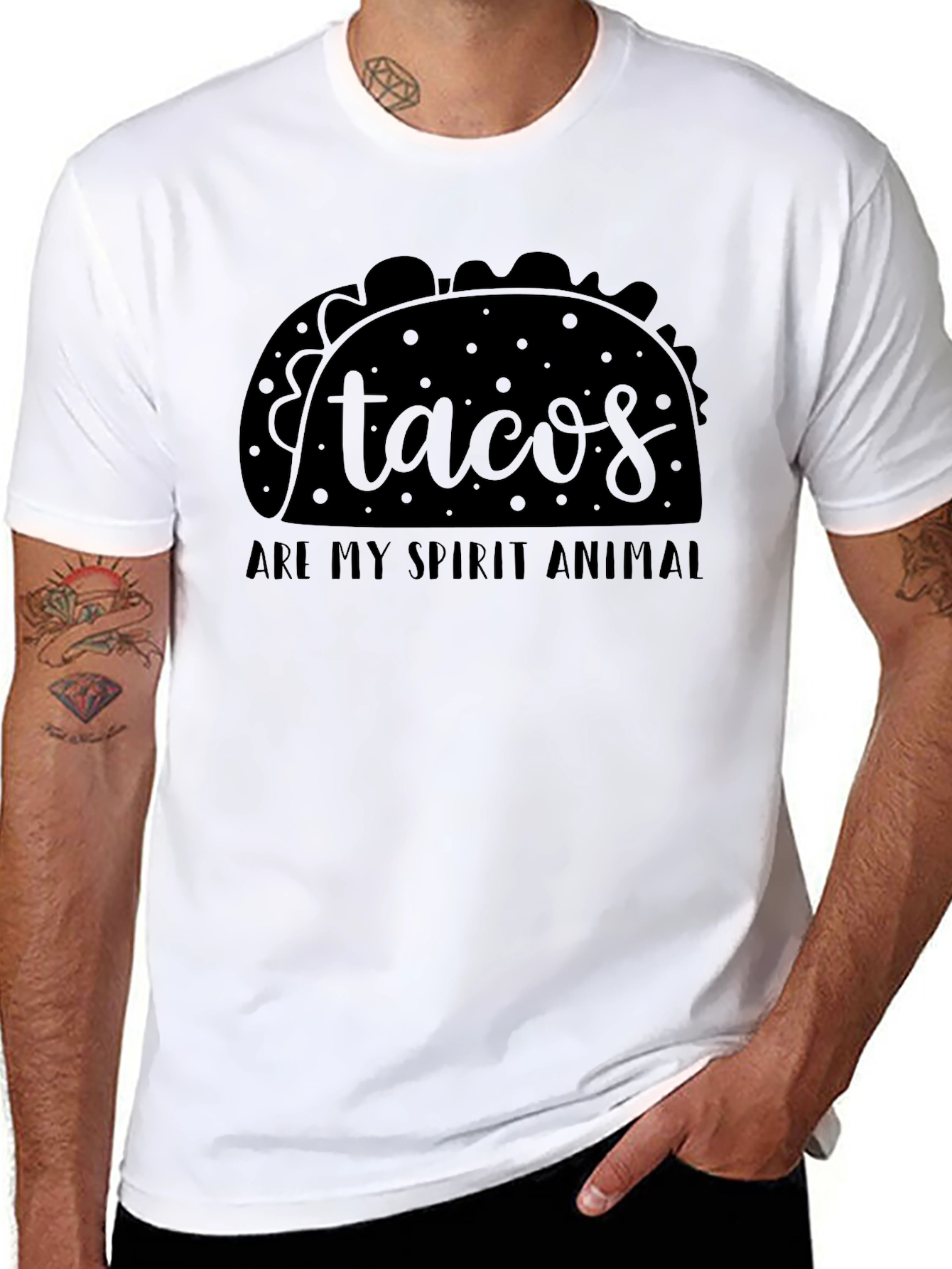 Tacos Are My Spirit Animal Black T-Shirt