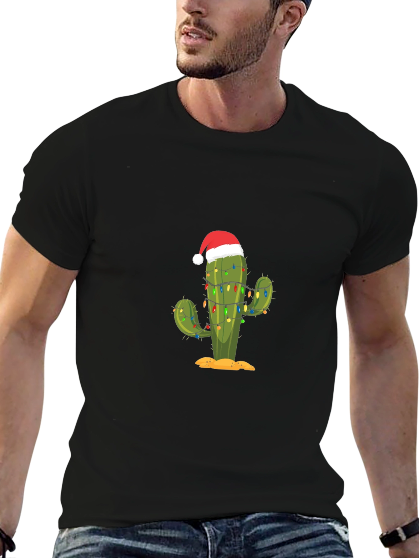 Festive Cactus Tee: Holiday Desert Style