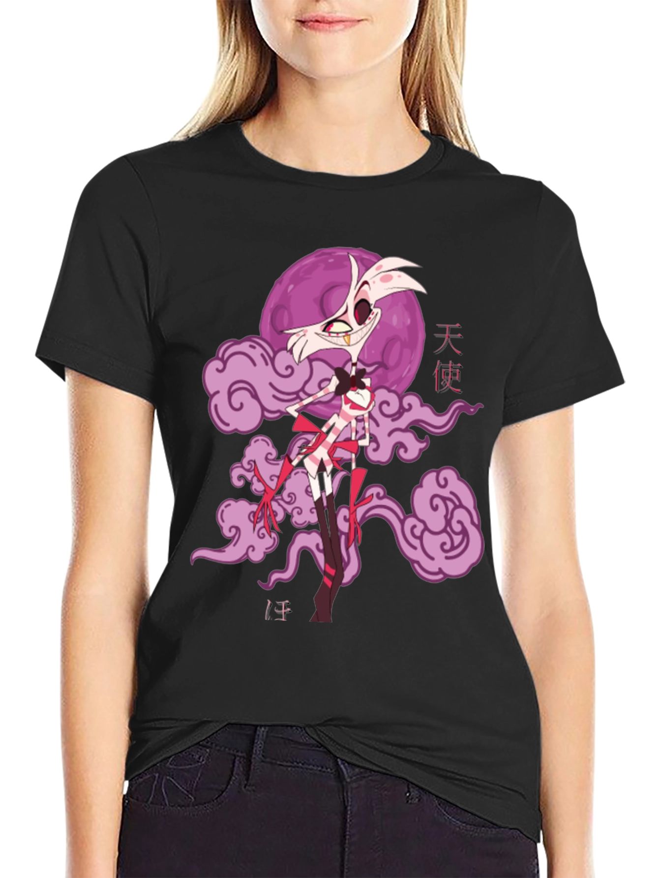 Angel Dust Graphic Tee - Hazbin Hotel Fan Shirt