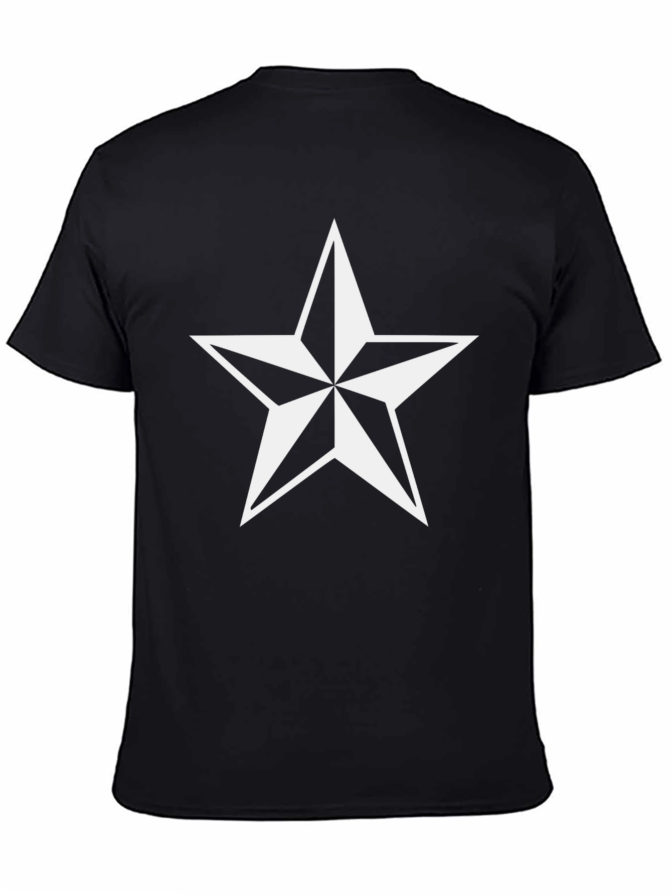 Black Tee with White Star Graphic