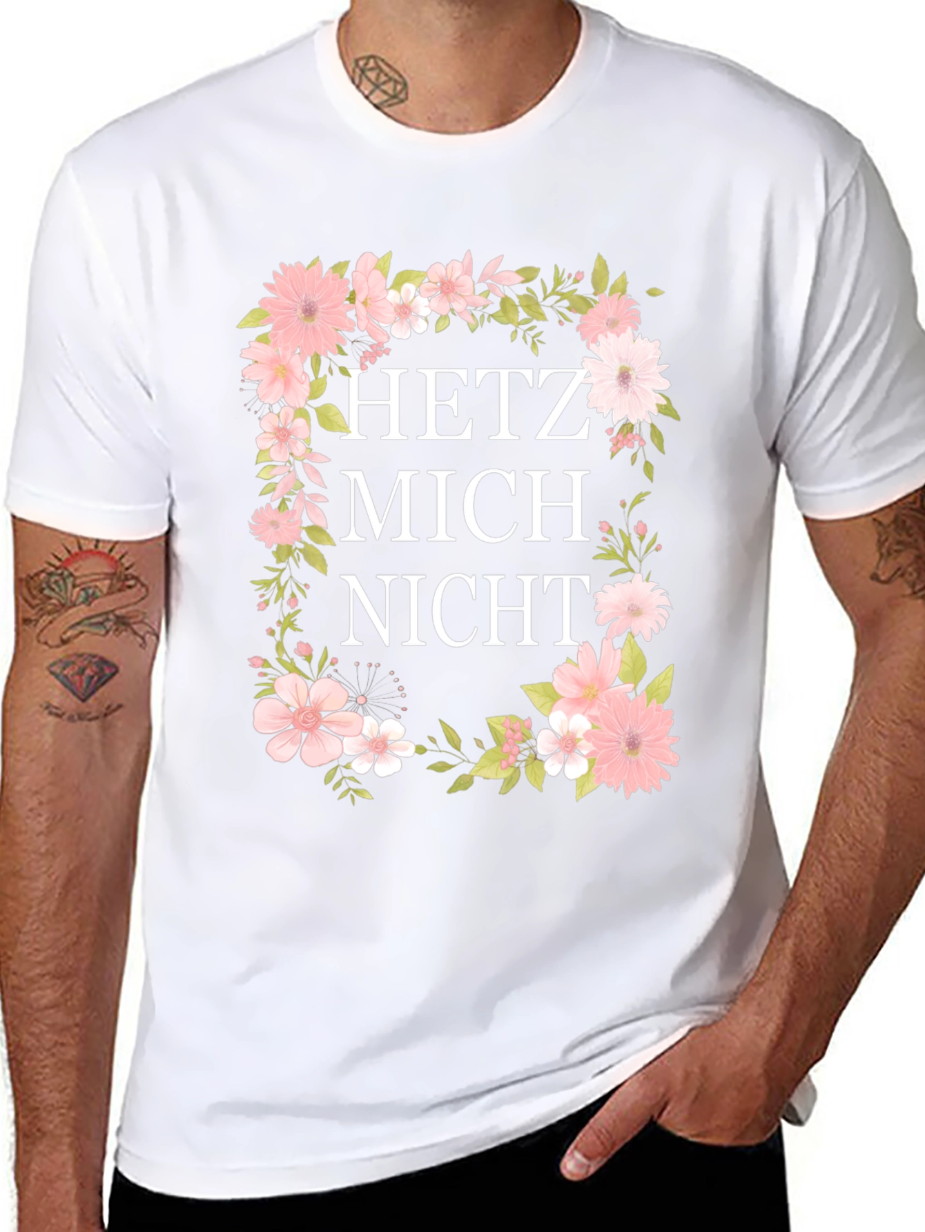 Floral Hetz Mich Nicht Graphic T-Shirt