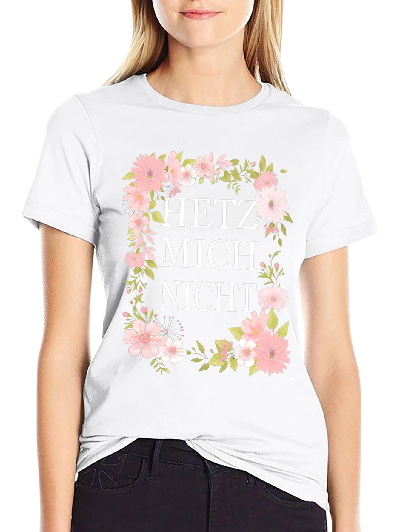 Floral Hetz Mich Nicht Graphic T-Shirt