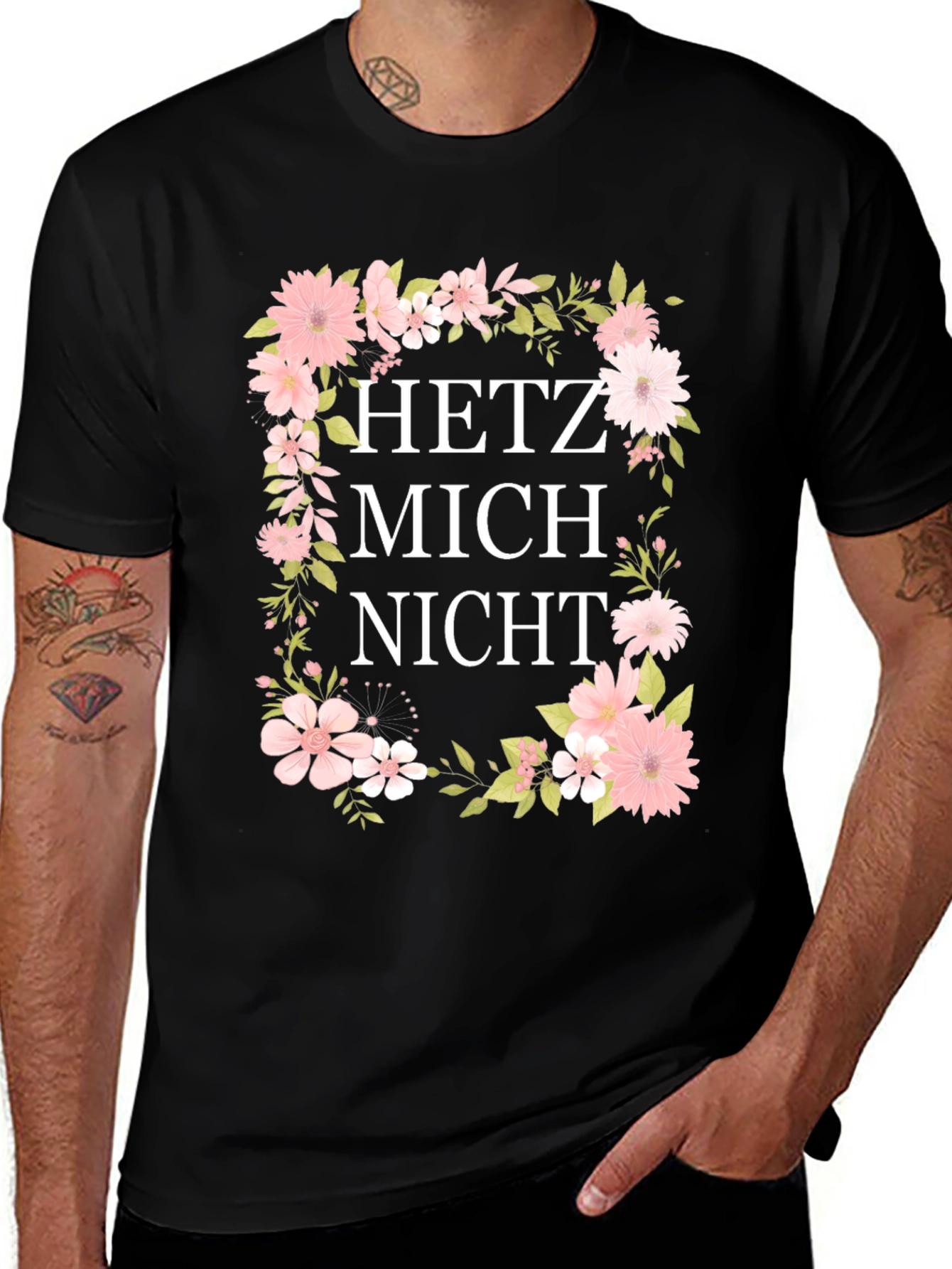 Floral Hetz Mich Nicht Graphic T-Shirt