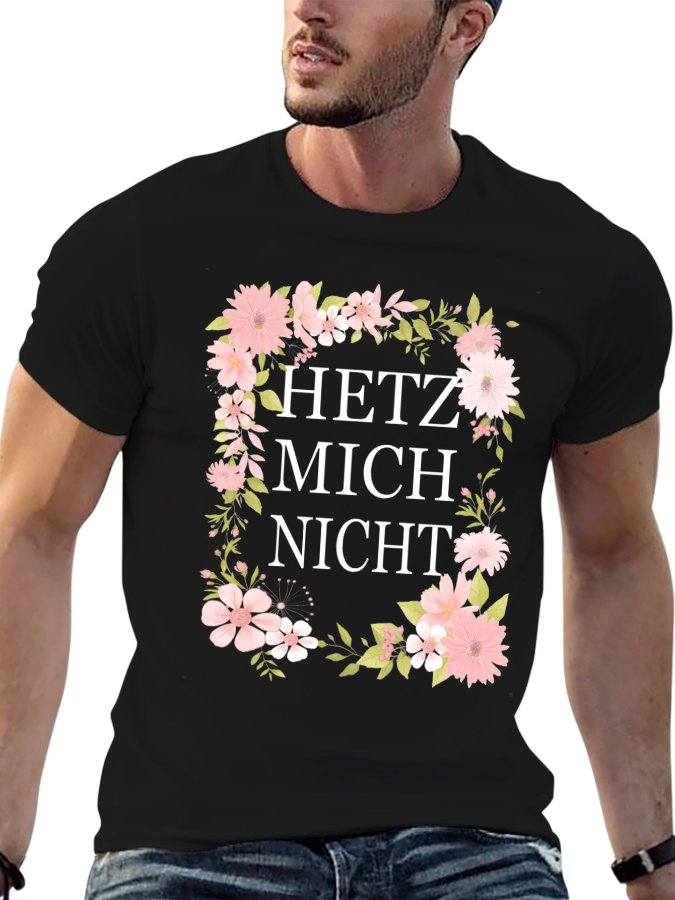 Floral Hetz Mich Nicht Graphic T-Shirt