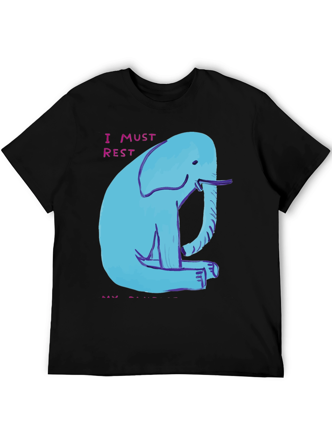 Blue Elephant Graphic Tee - I Must Rest