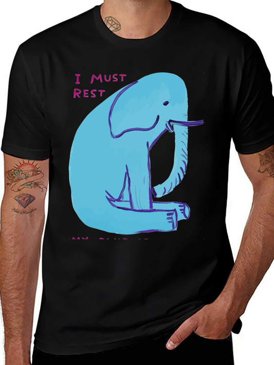 Blue Elephant Graphic Tee - I Must Rest