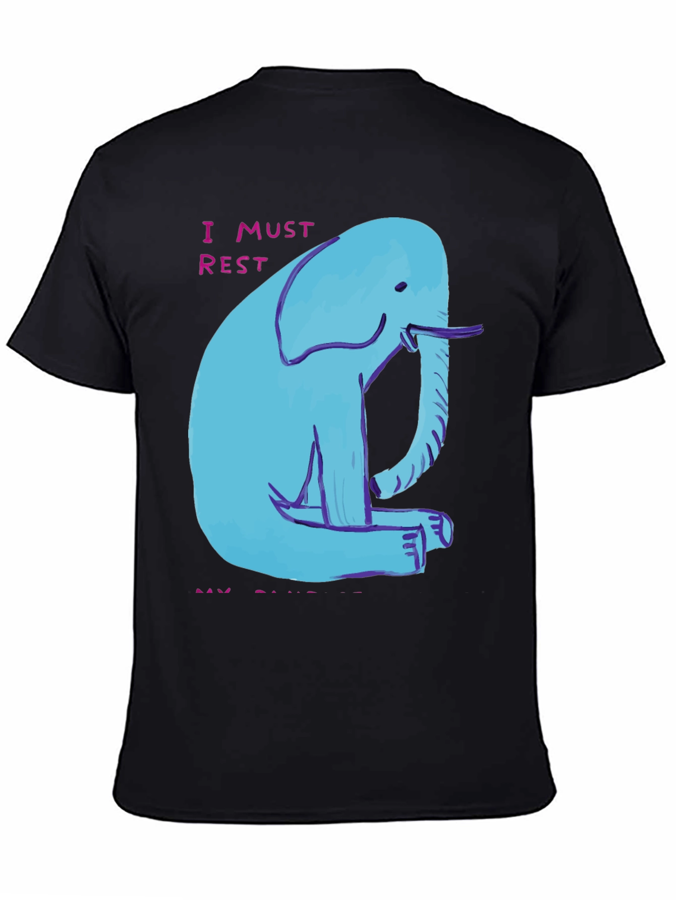Blue Elephant Graphic Tee - I Must Rest