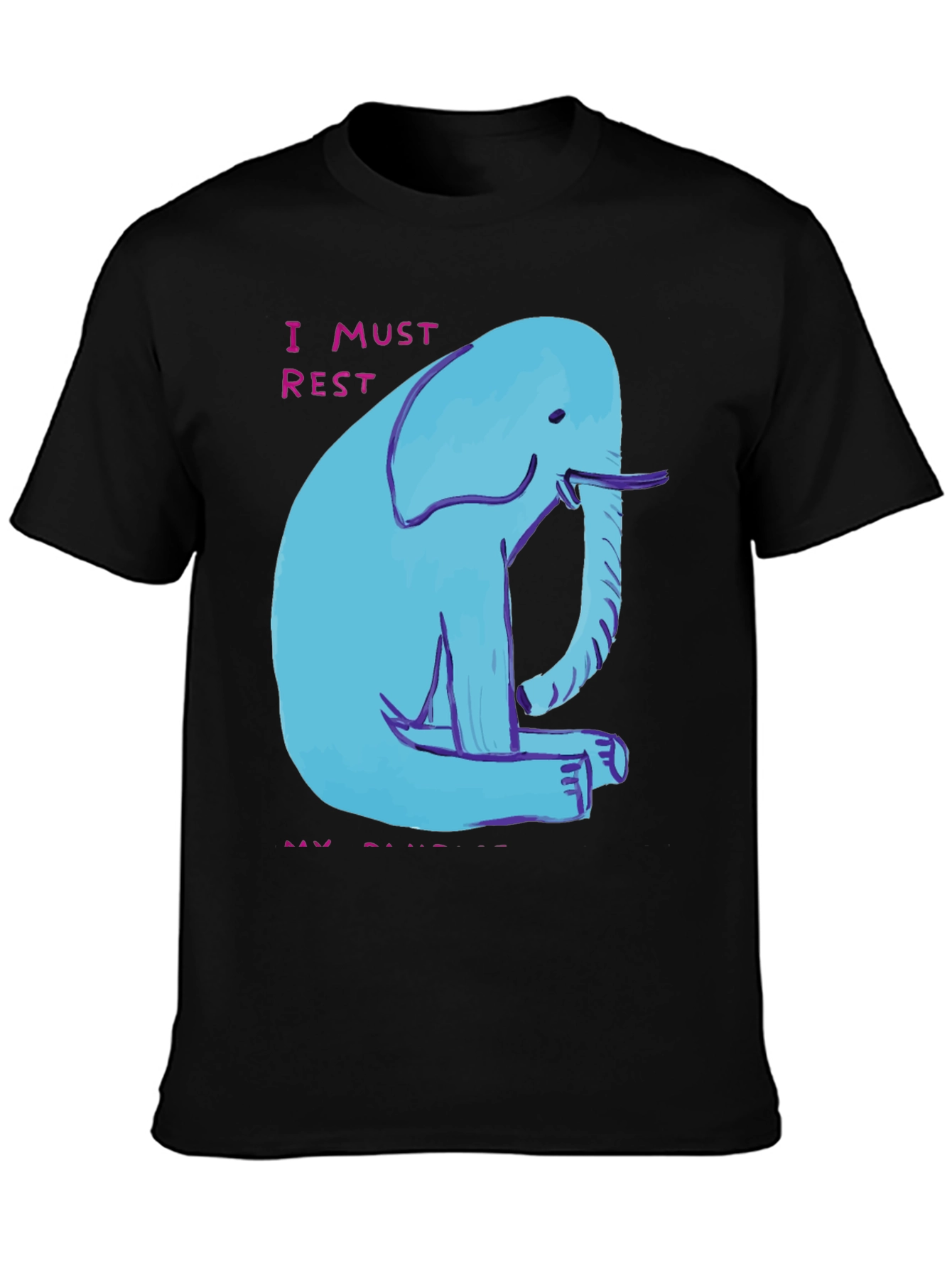 Blue Elephant Graphic Tee - I Must Rest