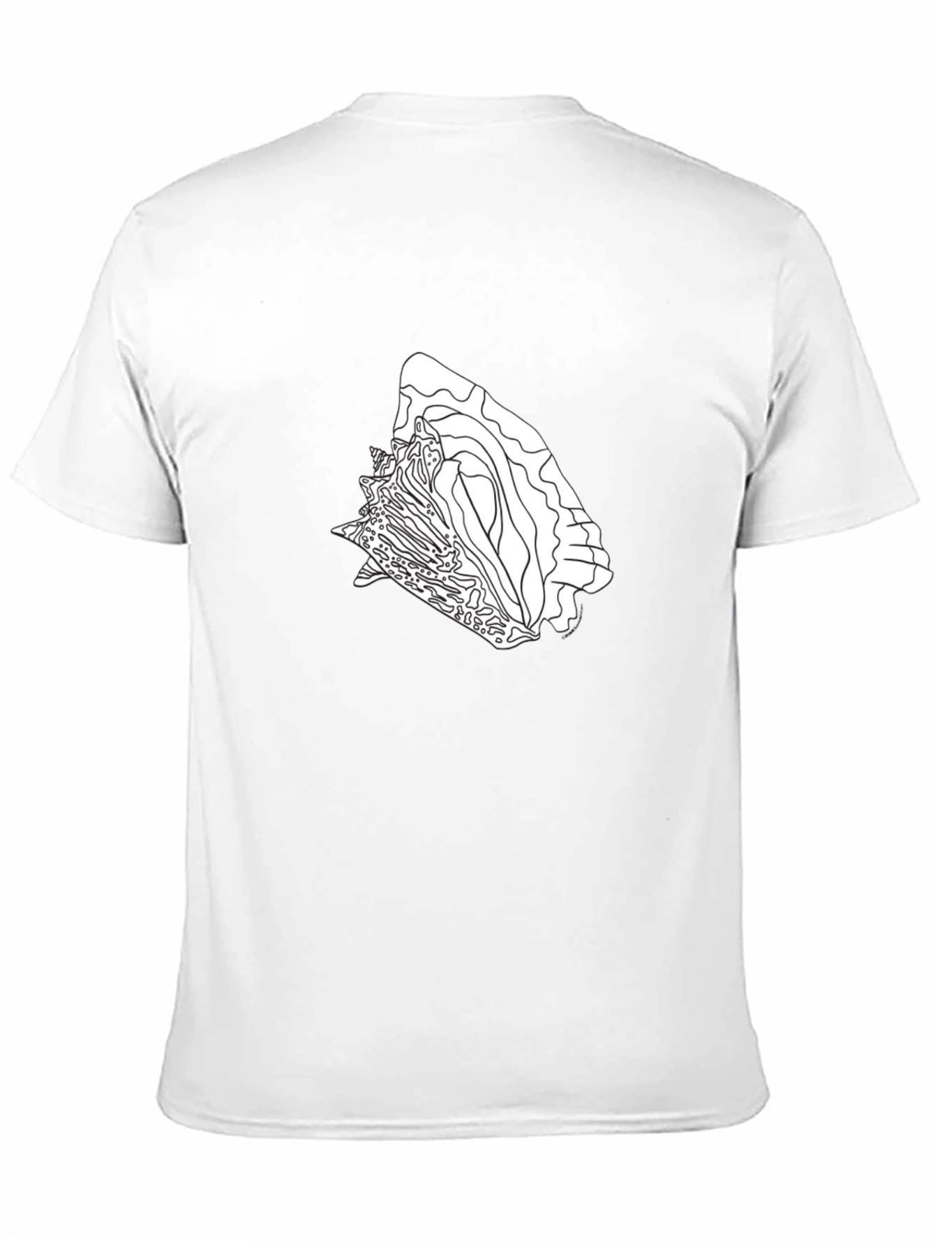 Black Graphic Tee - Abstract Seashell Design