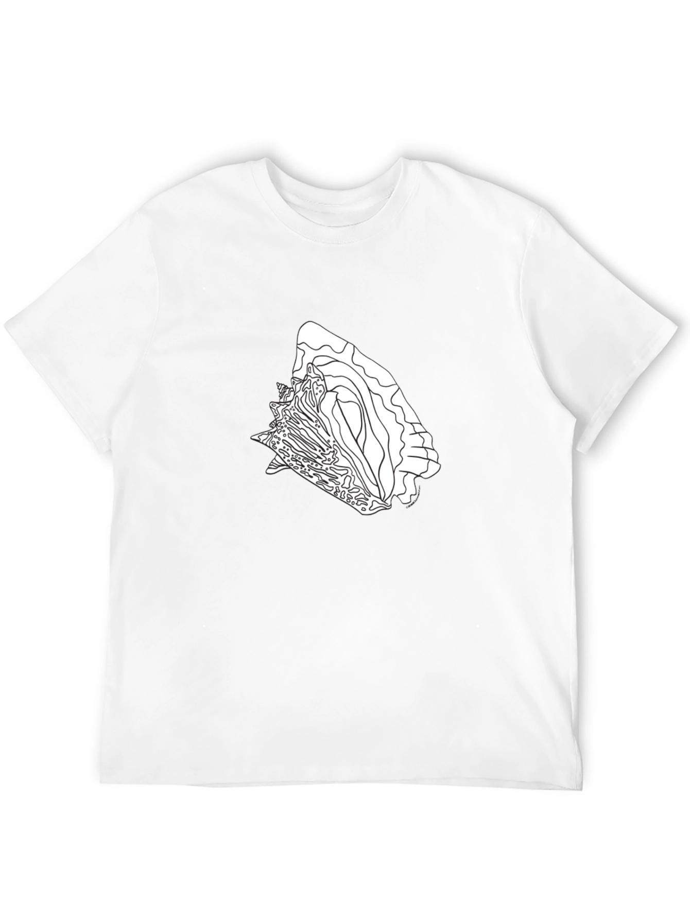 Black Graphic Tee - Abstract Seashell Design
