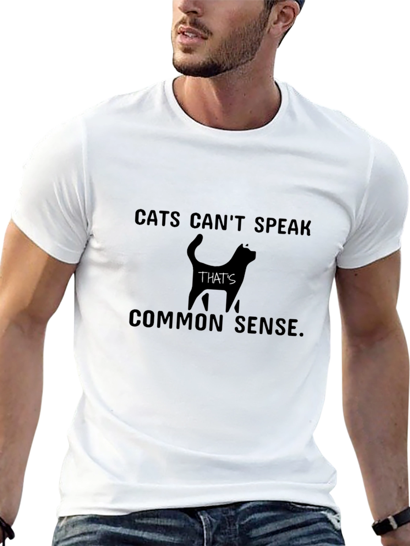 Cats Cant Speak T-Shirt - Black Graphic Tee
