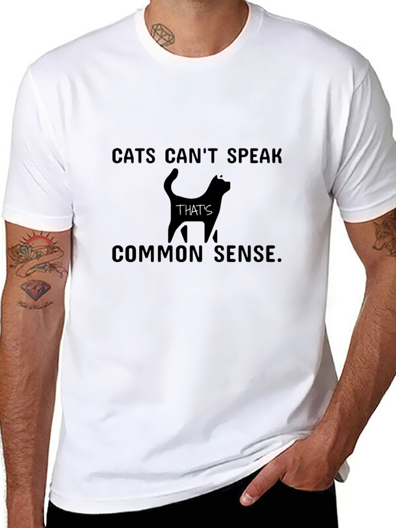 Cats Cant Speak T-Shirt - Black Graphic Tee