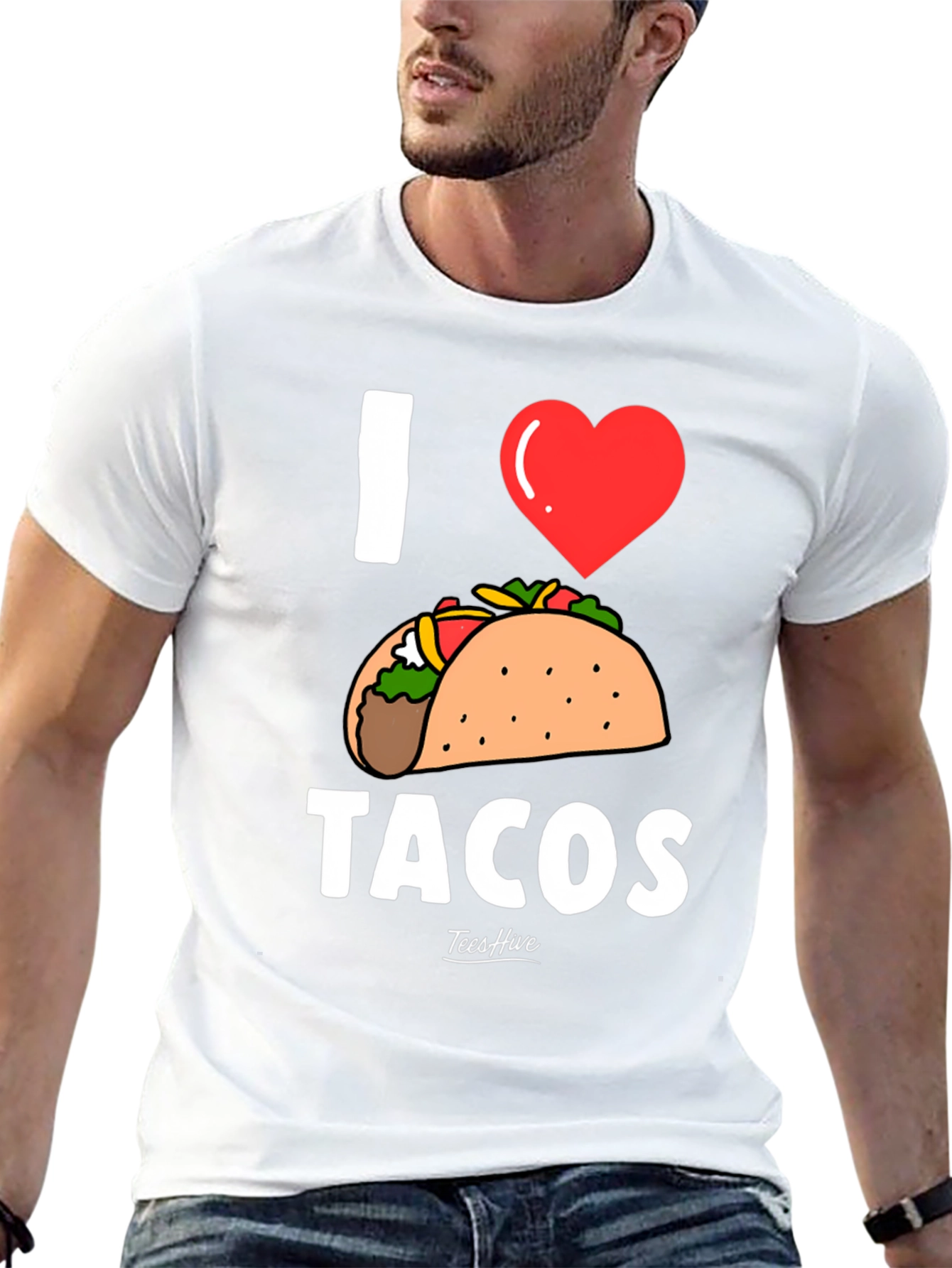 I Heart Tacos Graphic Tee - Black Cotton T-Shirt