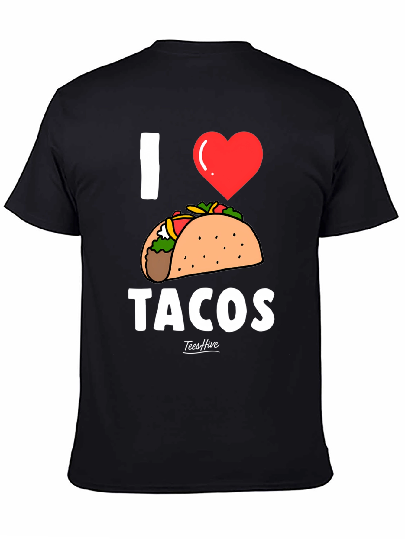 I Heart Tacos Graphic Tee - Black Cotton T-Shirt