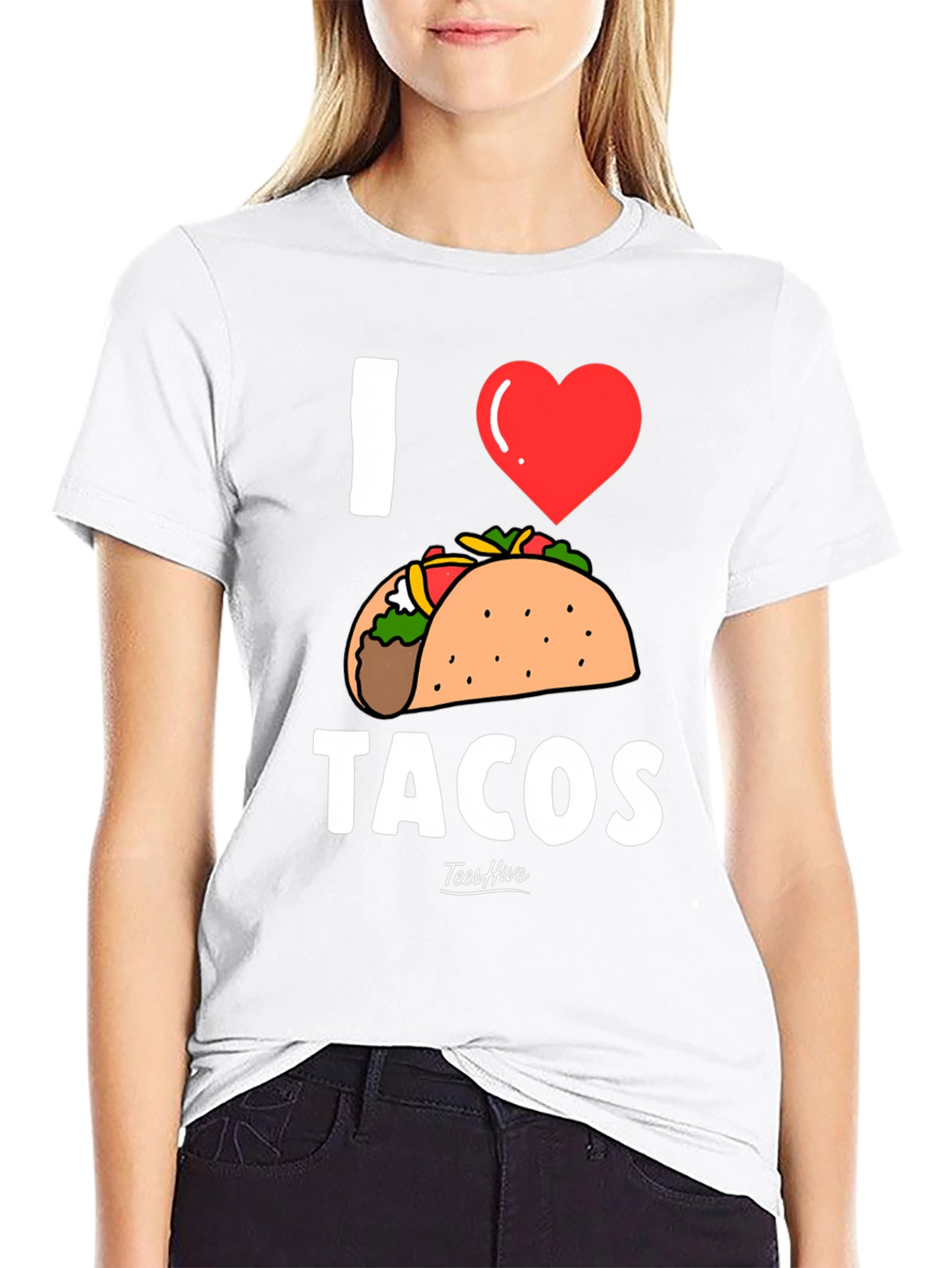 I Heart Tacos Graphic Tee - Black Cotton T-Shirt