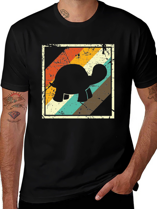 Retro Turtle Graphic Tee - Black