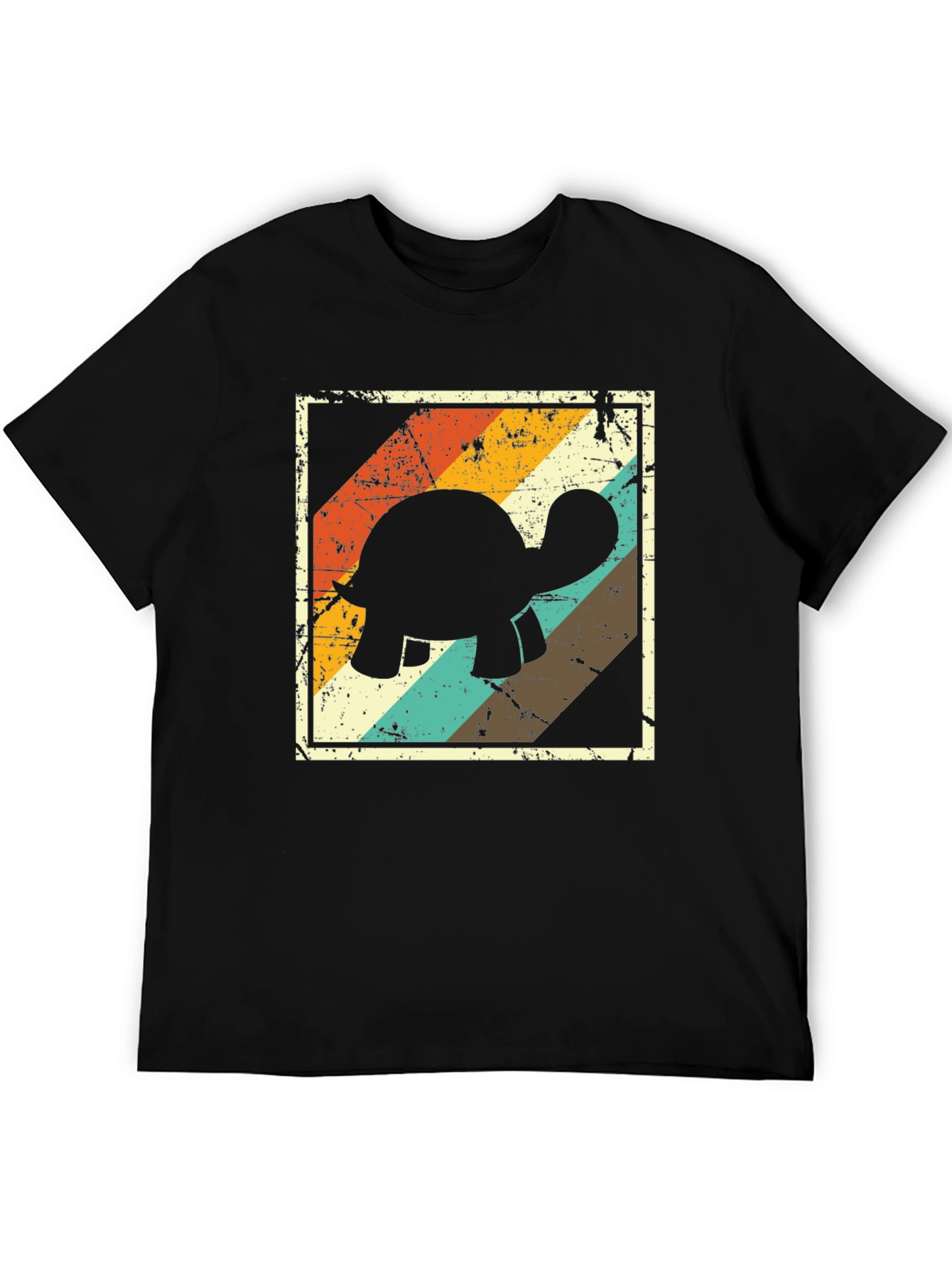Retro Turtle Graphic Tee - Black
