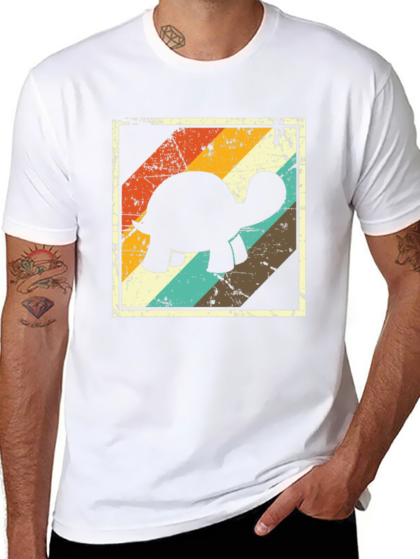 Retro Turtle Graphic Tee - Black