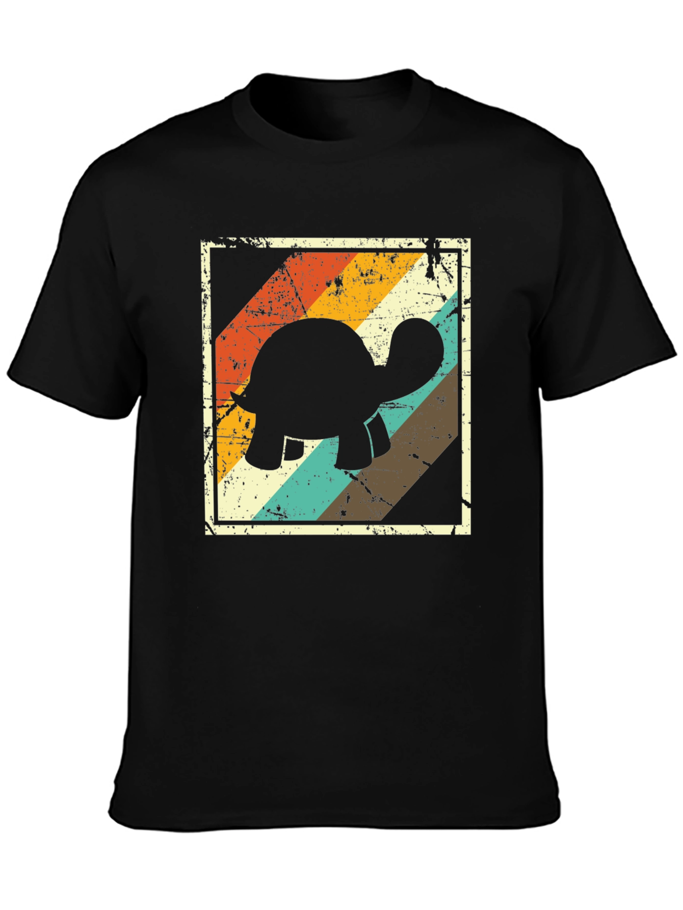 Retro Turtle Graphic Tee - Black